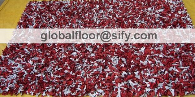 Gff-4261 leather shaggy rugs 